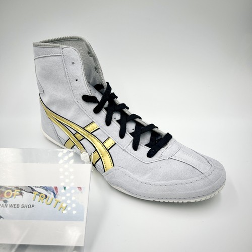 Asics Wrestling Shoes 1083A001 EX-EO special order gray x gold black edge New - Picture 12 of 24