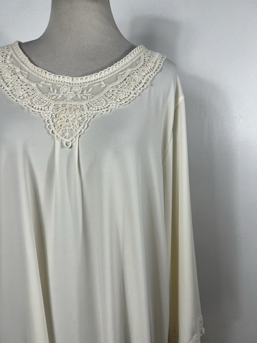 New Maggie Barnes 1X Shirt Top Cream Ivory Lace Travel Stretch Tunic Scoop A3 - Picture 3 of 6
