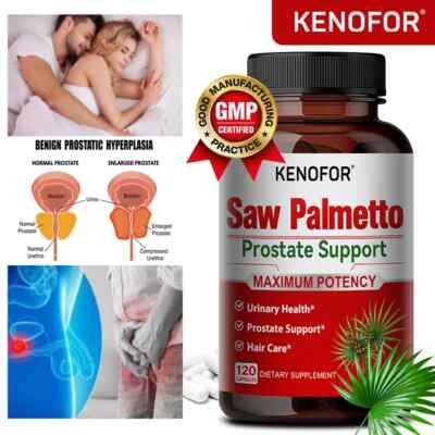 Saw Palmetto, Ashwagandh Extract | 30/60/120 Capsules | Prostate Supplement
