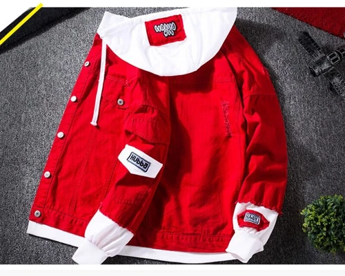 Men's Hooded Denim Jacket Hip Hop Jeans Coat Casual Outerwear Hoodies Tops - Bild 8 von 27