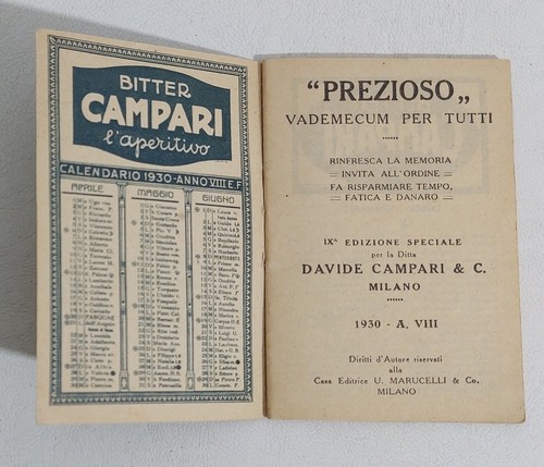 79506 194/tt CALENDARIETTO 1930 - PREZIOSO Vademecum per tutti - Picture 2 of 3