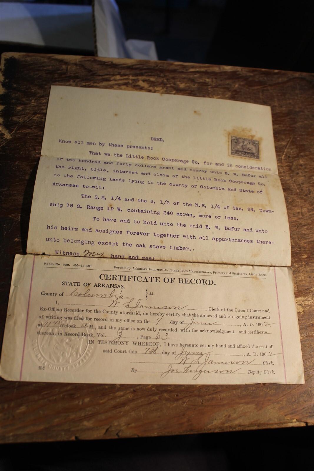 DEED 1902 PULASKI COUNTY ARKANSAS 50 CENT BATTLESHIP DOCUMENTARY STAMP eBay