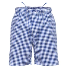 Ritzy Men's Sleep Short Pajama 100% Cotton Woven Plaid ComfortSoft - B&W Checks