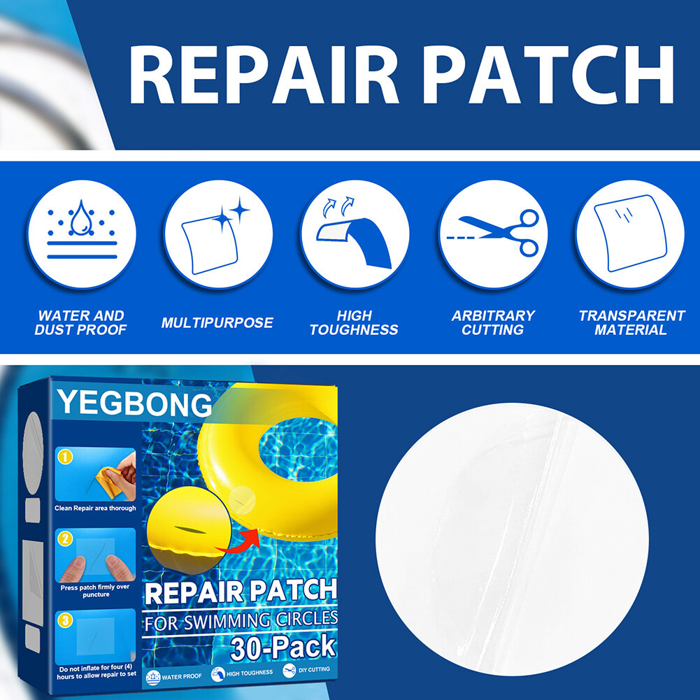 30pcs Repair Patch Transparent Glue Pads Inflatable Pool Toy Beds