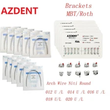 10 packs Dental Niti Arch Wire Round / Metal Brackets Braces MBT/Roth 345/3 Hook