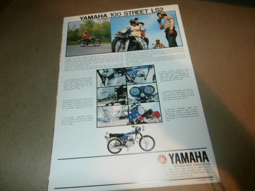 Folleto de ventas de motocicletas Yamaha 100 Street LS2 1972 original - Imagen 2 de 3
