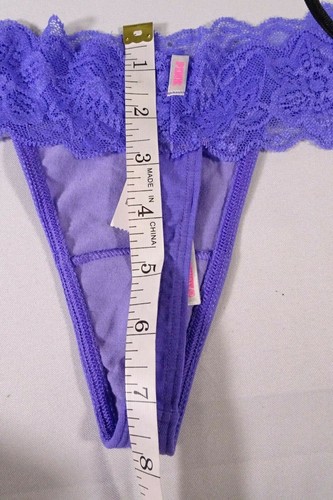 3 pr Victoria's Secret "Marca ROSA" Multicolor Encaje Tanga Bragas / Talla M / Nuevas con Etiquetas - Imagen 11 de 12