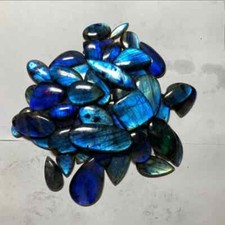 Natural Multi Fire Labradorite Cabochons: Mix Shapes for Jewelry Making 65pcs