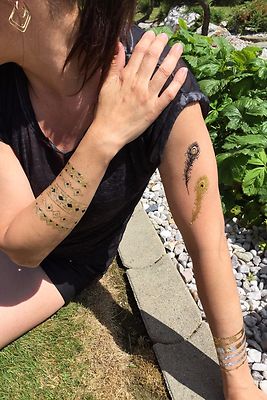 Tatouages Temporaires Flash - Lot De 12 - Or Et Argent - Imperméables - À Coller Sur Peau