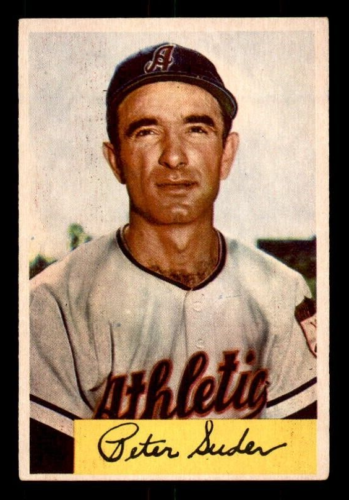 1954 Bowman #99A Peter Suder .985/.974 Fielding Avg. A'S VG (Wrinkled) - 第 1/2 張圖片