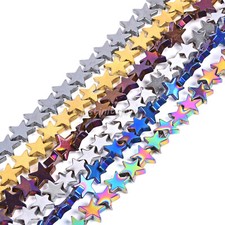 10mm Hematite Pentagram Star DIY Jewelry Making Loose Beads 15"