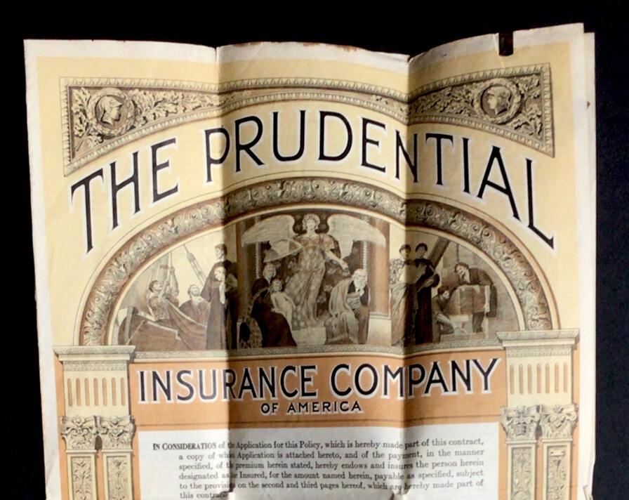Welcome to the Prudential ビジネス書 1918 Prudential Insurance Co policy document beautiful art work | eBay