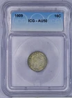 1909 Barber Dime 10c ICG AU50