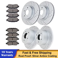 Front Rear Disc Brake Rotors Ceramic Brake Pads for 2013 - 2020 Nissan Altima