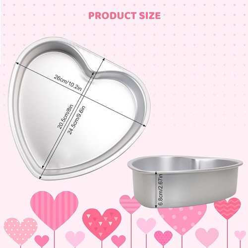 Heart Shaped Cake Pan 10 Inch Aluminum Cake Pans Heart Cake Tin Baking Cake Mold - Picture 3 of 8