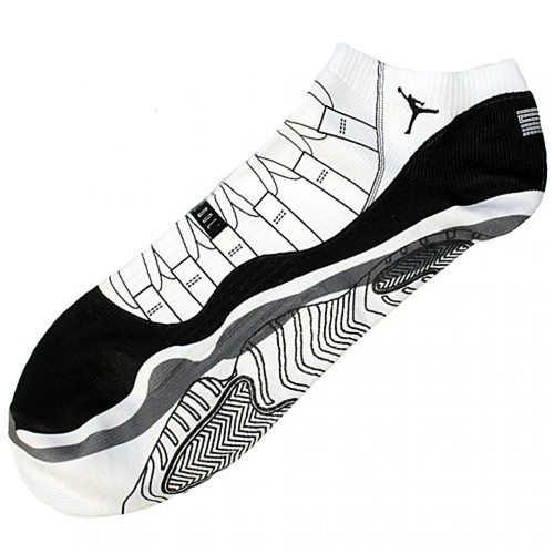 Jordan Mens Printed Bootie Design Ankle Socks Size Black White XL - Picture 2 of 4