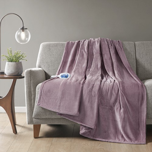 Beautyrest Plush Oversized Electric Heated Throw Blanket 60"x70" 3 Heating Level - Picture 32 of 51