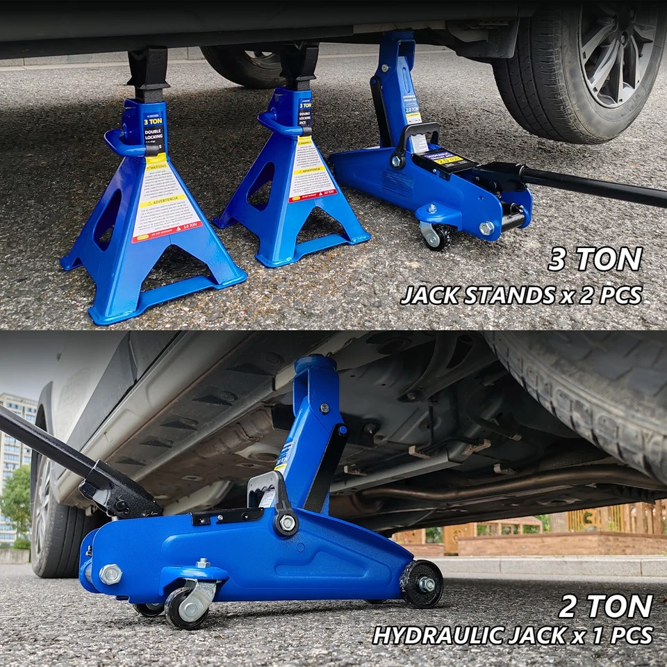 2 Ton (4000 lbs) Capacity, Low Profile Hydraulic Trolley Service/Floor Jack Comb Foto 4 de 4