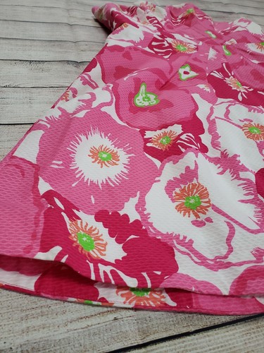 LILLY PULITZER STRAPLESS BLOOM CHERRY BEGONIAS HOTTYPINK FLORAL COTTON DRESS SZ6 - Picture 2 of 7