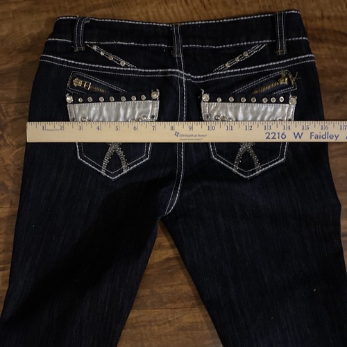 Sweet Look studs/rhinestones dark Navy Jean JR. 3/24 Inseam See All measurements - Picture 15 of 23