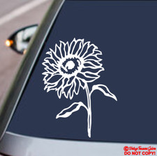 SUNFLOWER Vinyl Decal Sticker Car Window Wall Bumper Pretty Helianthus Flower