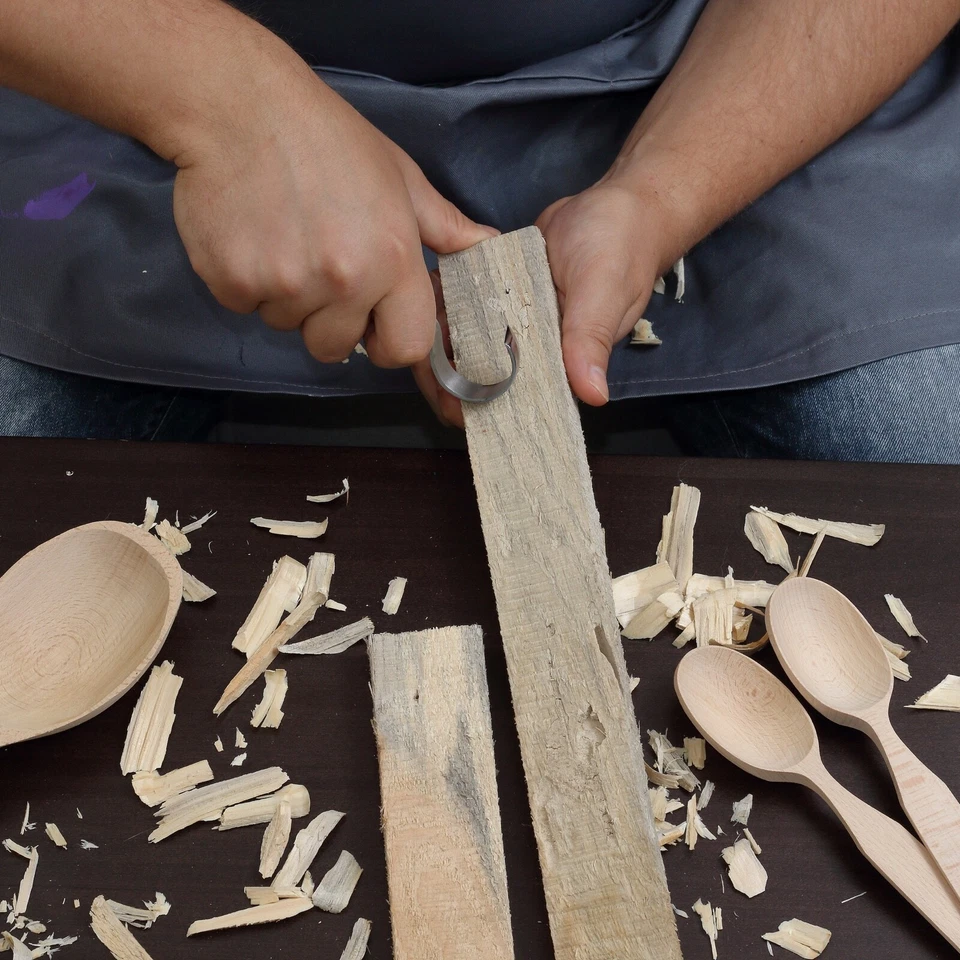 Cuchillo para tallar cuchara. Herramienta de gancho para tallar madera para cuchara, tazón para tallar. Para zurdos Foto 4 de 4