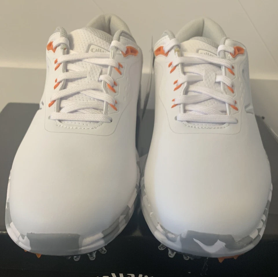 Nuevo - Zapatos de golf para hombre Callaway Coronado V2 CG400WM, talla 9,5 medianos, blancos/grises Foto 4 de 4
