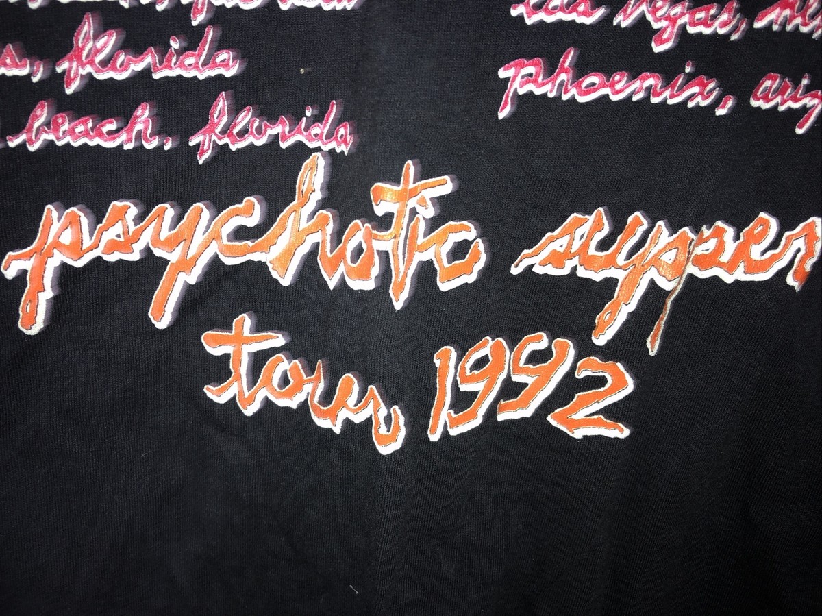 Vintage 1992 Tesla PSYCHOTIC SUPPER Tour T-Shirt LARGE NM | eBay