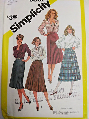 Skirt Pleated Accordion 14 Simplicity 6082 Sewing Pattern Secretary Work UC VTG