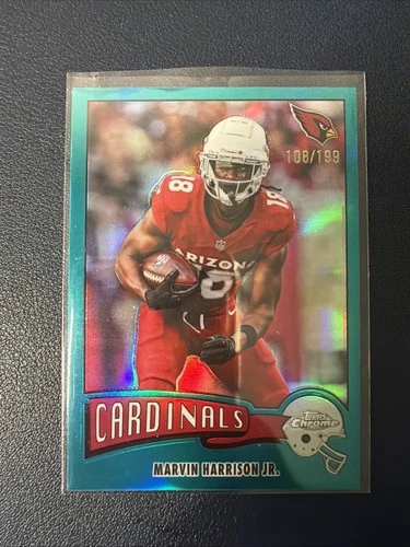 2025 Topps Chrome - 1975 Topps Marvin Harrison Jr. #1975-1 Aqua Refractor /199