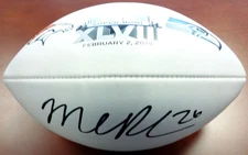 Michael Robinson Signed White Super Bowl Logo Football Seattle Seahawks MCS Holo