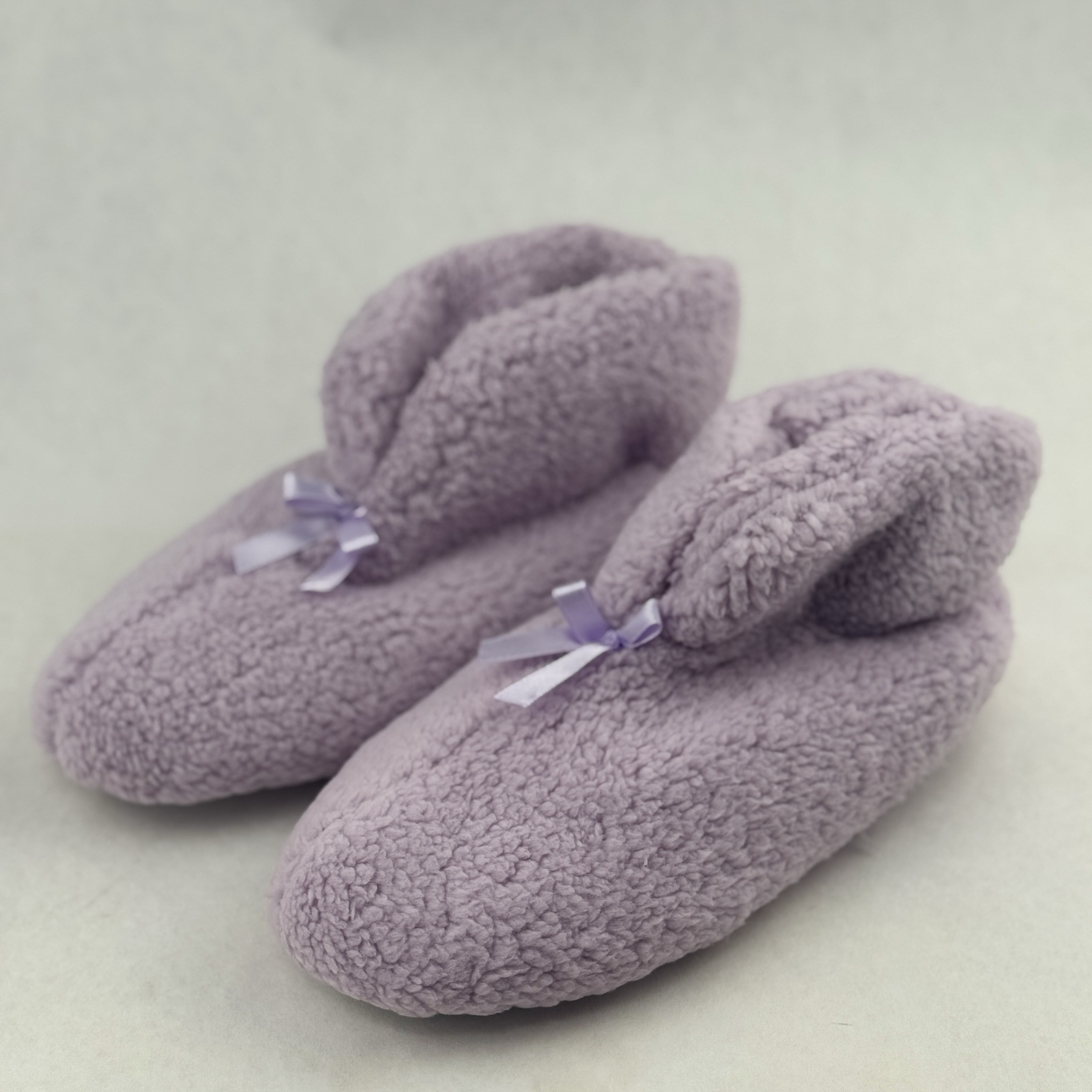 SAOLA Calzini ciabatte donna morbidi fuzzy ciniglia stivaletti suola grip viola medi