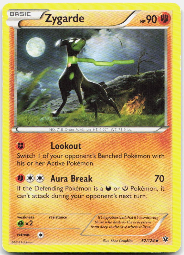 Zygarde 52/124 Uncommon Fates Collide Pokemon LP