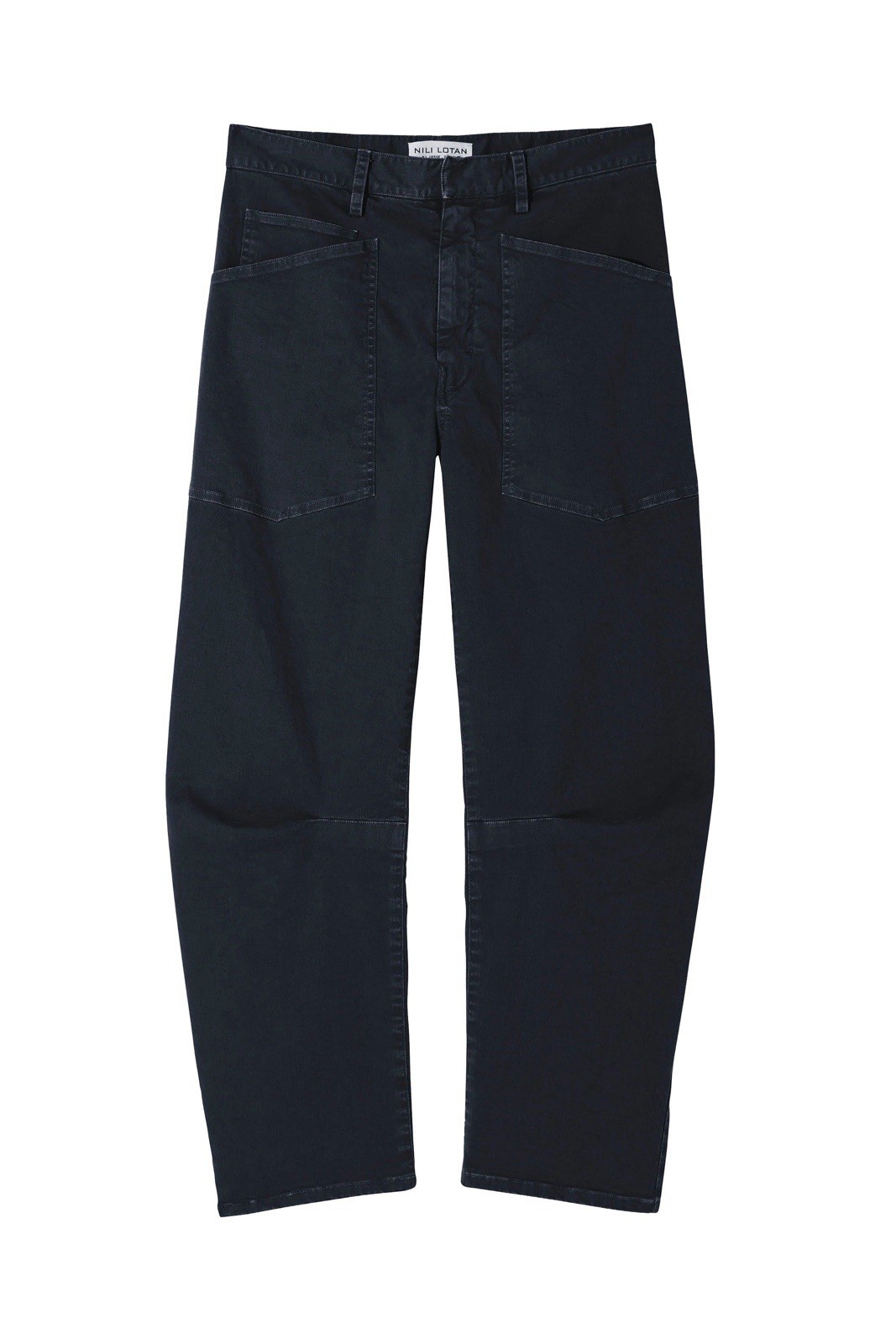 Nili Lotan Shon Pant 2 Midnight Dark Navy  $375  Wide Barrel Cropped NWT image 3
