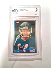 Graded 1988 Topps Phil Simms #272 Football graded Beckett 10