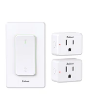 2-Gang Remote Control Outlet Plug Switches, Upgrade Dual Switch Design, Remov...