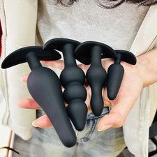 4 Piece Silicone Anal Training Starter Kits Beginner Anal Trainer Butt Plug Set