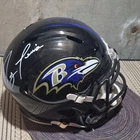 Ray  Lewis Baltimore Ravens Autographed Helmet Beckett BAS Witnessed