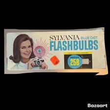 Vintage Sylvania Blue Dot Press 25B Flashbulbs Package Of 10 Bulbs Open Box