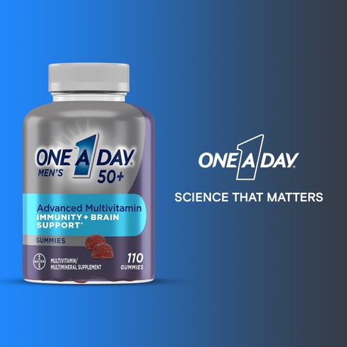 One A Day Men's 50+ Gummies Multivitamin w/ Immunity and Brain Support, 110 Ct - 第 8/10 張圖片