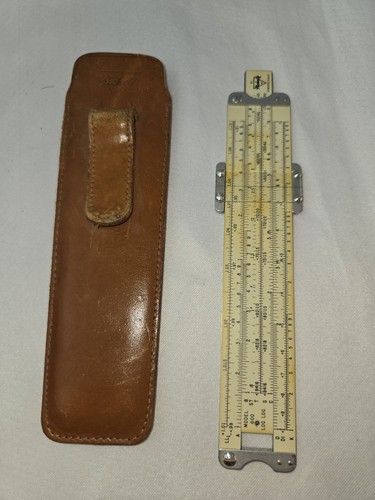 Vintage Pickett Rechenschieber Modell N600-ES mit Markenlederetui Made in USA