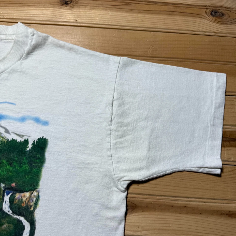 Винтажная религиозная рубашка 90-х Jesus Christian Bible Verse John 7:37 Waterfalls размер XL - Изображение 4 из 4