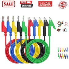 Multimeter Banana Plug to Crocodile Alligator Clip Probe, 5PCS 4mm Stackable...