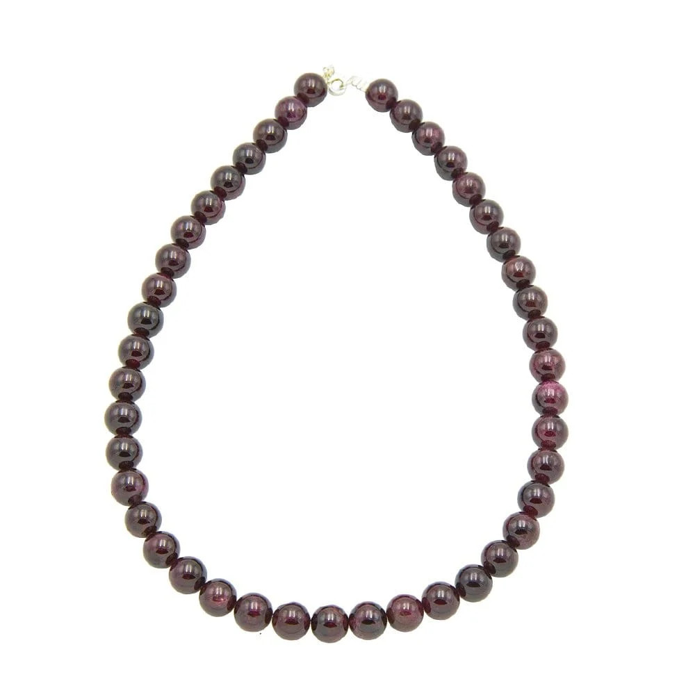 Collier Grenat rouge de qualité supérieure en pierres boules rondes 10mm