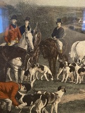 1848 Hand-Colored Engraving Sir Richard Sutton & Quorn Hounds Grant & Bromley