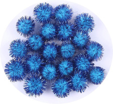 100Pcs Glitter Tinsel Pom Poms Sparkle Balls for DIY Craft/Party Decoration/C...