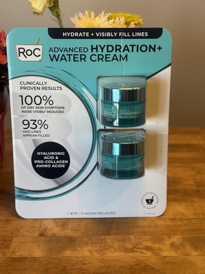 RoC Advanced Hydration+ Water Cream 2-Pack 1.7oz Each Hyaluronic Acid NO BOX