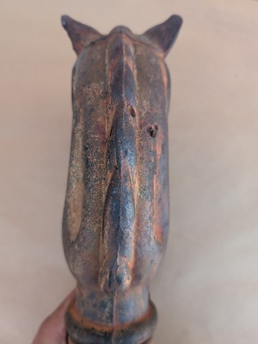 Antique Cast Iron Horse Head Hitching Post TieDown 10" Rustic Cowboy Horse Hitch - Picture 7 of 11