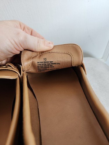 A New Day Size 10 Danica Platform Loafers Tan Women's Memory Foam Chunky Sole - Picture 12 of 13