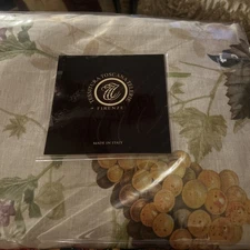 Tessitura Toscana Telerie Firenze TABLECLOTH grapes 67" x 108” Linen Italy NEW